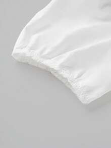 ii Women's Bavarian Oktoberfest Costume Traditional Dirndl Half Sleeve Lace Blouse Classic Tops, Halloween