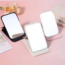1pc Mini Foldable Standing Mirror, Shatter-Resistant Pocket Mirror, Pink Portable Makeup Mirror, Travel Accessories For Charm Makeup, Compact Hand-Held Mirror, Unique Travel Essential, Cosmetic Bag Must-Have, Perfect Gift - Multicolor - View 9