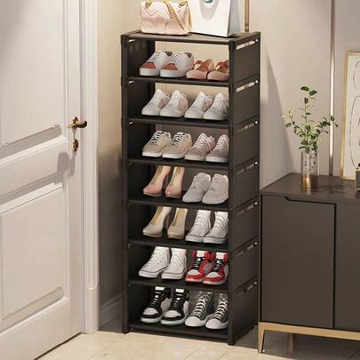 Space-Saving Multi-Tier Shoe Rack - Foldable Portable Metal Storage Shelf, Easy To Assemble, Perfect For Entryway, Bedroom And Hallway - Ideal For Organizing Sneakers, Slippers, Sandals And Bedroom Shoes, A Versatile Shoe Storage Solution