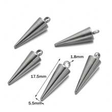 10 Stücke Konus Dekor Spitze Hypoallergene Anhänger Edelstahl Dekor mit kleinem Loch Konus Anhänger für DIY Ohrring Armband Halskette Schmuckherstellung