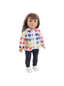 1 Set 18 Inch Doll Clothes, Jacket + Pants, Raincoat, Sunscreen Outfit, Fashionable Doll Dress With Star/Heart Pattern, 4 Color Options, Spring/Summer Doll Jacket, Suitable As Birthday Gift Or Holiday Toy Gift, Role Play