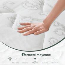 Matratze 140x190 cm, Höhe 24cm, Taschenfederkernmatratze Härtegrad H3 mittelfest, 7 Zonen Matratzen mit hochwertigem Komfortschaum, Rückenentlastende, Rollmatratze