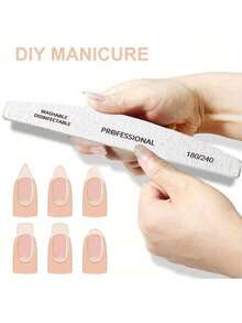 5/10/20Pcs/Lot Professional Wooden Nail Files 100/180/240 Buffer 100/180 Grey Boat Wood Sandpaper Block Gel Polisher Sanding Nail Files