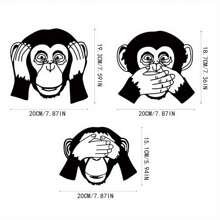 Set Of 3 Funny Metal Monkey Wall Decor – Black Metal Hanging Monkeys For Outdoor Or Indoor Use – Versatile Wall Art For Living Room, Bedroom, Or Bathroom