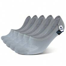 5 paia di calzini da ginnastica sottili in viscosa di bambù, da uomo e da donna, invisibili, invisibili, alla caviglia, corti, con silicone antiscivolo, traspiranti, anti-sudore, per il tempo libero, da golf e ballerine.