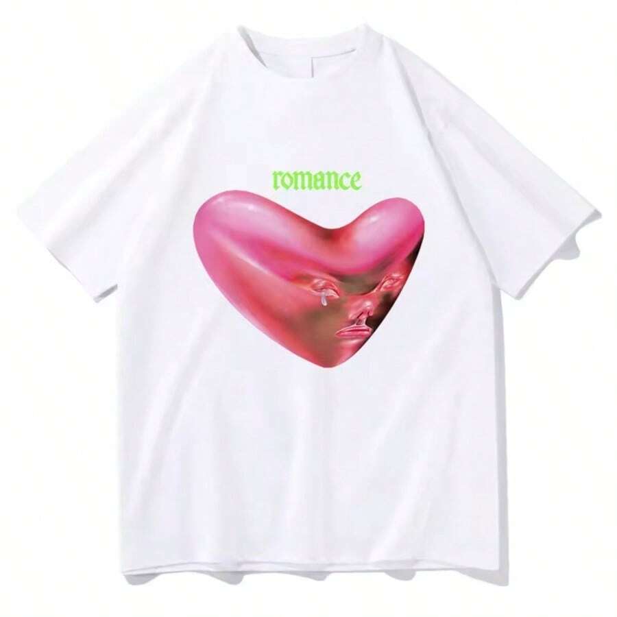 Fontaines D.C. Romance Men Clothing Tee Shirt Homme New In Top &Amp; Tees Short Sleeve Round Neck Printing Pullover T-Shirt 33655 - White - View 1