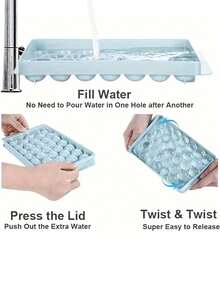 1pc Ice Cube Mold 33 Ball Shape Ice Cubes Plastic Tray Suitable For Kitchen, Refrigerator, Plastic Ice Maker Mold, Easy To De-Mold, Home Frozen Ice Cubes - Multicolor - View 9