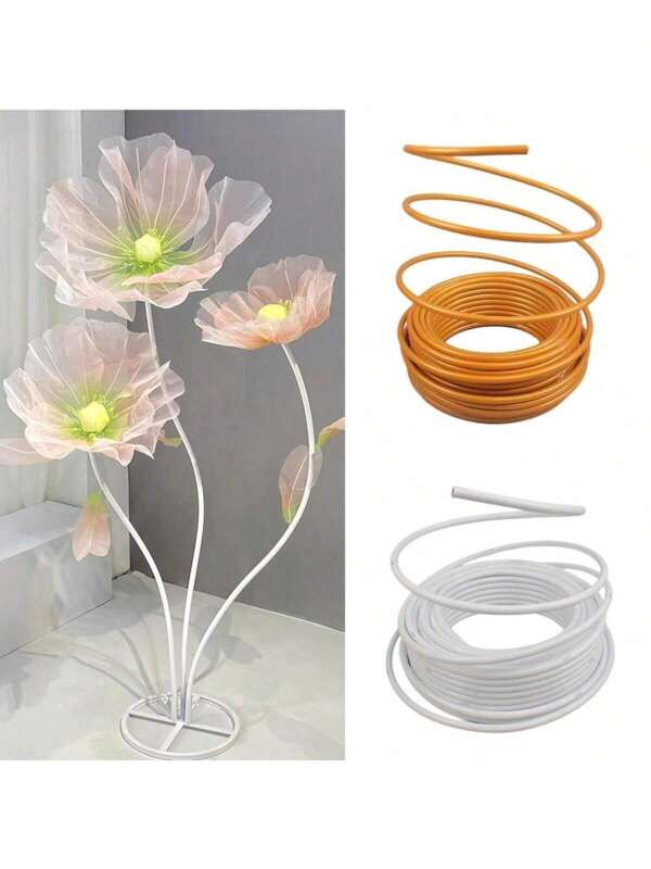 Flexible Modeling Tubes For Decorative Artificial Topiary Flowers - Of PVC Aluminum Plastic For DIY Party Decorations, Suitable For Birthdays, Christmas, And Wedding Props - No Power Supply Needed, Includes Various Plants, Perfect For New Year Celebrations, Made From Durable Plastic.