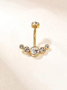 1 件内螺纹钢肚脐穿孔水晶性感肚脐环身体饰品