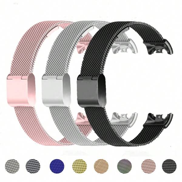 Cinturino compatibile in acciaio inossidabile a maglia metallica per xiaomi Mi Band 9/8, accessori di ricambio per braccialetto intelligente, cinturino per smartwatch Miband 8