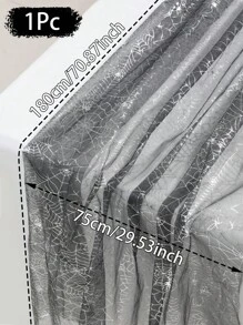 1Pc Halloween Spider Web Pattern Mesh Gauze Table Runner,Black Silver Table Cover,180*75cm Polyester Tablecloth,Trick Or Treat Decoration For Halloween,Happy Halloween Decorations,Halloween Party Supplies,Halloween Decorations,Home Party Decor,Dining Table Decoration,Festival Party Favors,Fall Decor,Kitchen Decor,Tabletop Decor