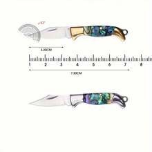 Mini Shell Folding Knife Pocket Key Chain Portable Brass Folding Knife Outdoor Camping Practical Rescue Tool Hunting EDC Knife, Pocket Knife, Mini Knife, Men's Gift - Nhiều màu - Xem 3