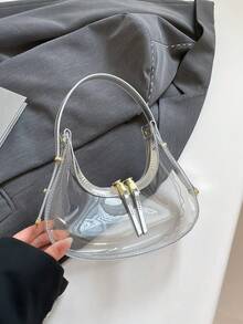 New Design Acrylic Women's Transparent Shoulder Bag, Large Capacity Chic Bag