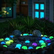 100pcs/Pack (1cm White) Luminous Pebbles, No Electricity Needed, No Radiation, No Odor, Refined Craftsmanship, Suitable For Pathways, Flower Beds, Potted Plants, Home Decor, Park, Water Features, Aquariums, Crafts