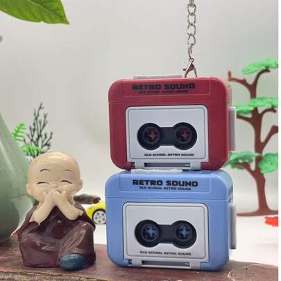 1PC 钥匙扣录音机，复古风格，情侣礼物，吊坠迷你可录音音乐盒，装饰，适合作为表彰礼物