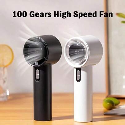 Portable Handheld Fan, Equipped With 1800MAh Rechargeable Battery, 100-Speed Adjustable Mini USB Rechargeable Fan, Suitable For Travel And Outdoor Use, Rechargeable Portable Fan, Student, Desktop Fan,(Buy 9pcs Stickers, Only Stickers, Not Fan Included)