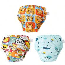 3pcs/Pack Baby Potty Training Pants, Waterproof Anti-Leakage Cute Printed Washable Briefs, Unisex Toddler Boys Girls - Multicolor - View 14