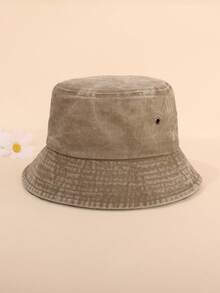 1pc Unisex Solid Color Retro Foldable Bucket Hat, Vintage Washed Outdoor Sun Protection Hat, Suitable For Everyday Use,Holiday,Festival - Solid Color - View 22