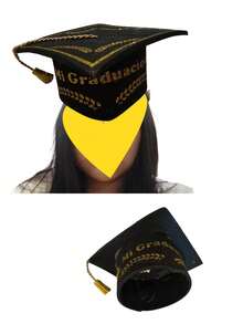 Birrete de Fomi Para Graduacion Fiesta Decoracion 1pzs Mi Graduacion Foami Unisex Adultos - Negro - Ver 2