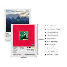 6pcs Set Frameless Graduation Album Cover Canvas Poster, Vibrant Anime Design With " Graduation" Text, Perfect For Home, Office, Bar, Cafe, Hotel Decor, Cafe Decoration | Anime Style Poster | Durable Canvas Material, Poster