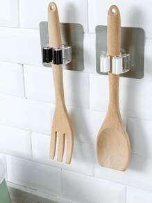 12pcs/4pcs/2pcs/1pc White Wall Mounted Strong Hook Clips, Mop Clip Storage Clips For Bathroom And Kitchen Storage