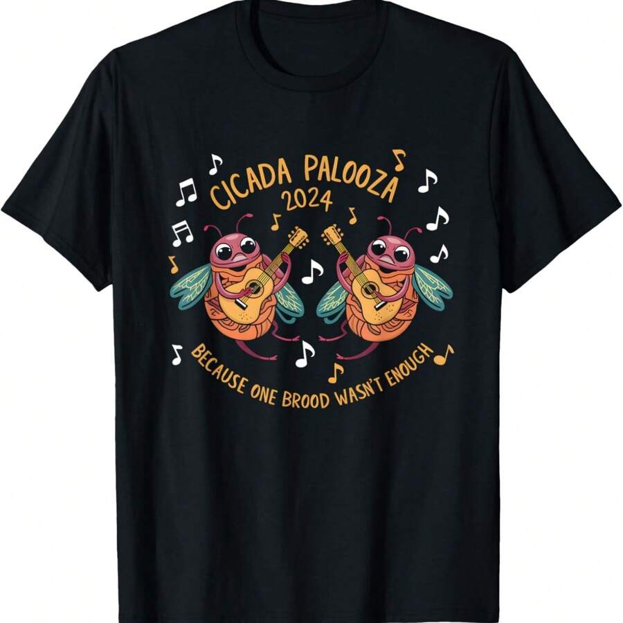 Camiseta del evento de verano "Cicada Palooza 2024 Brood XIII Brood XIX Duo" - Negro - Ver 1