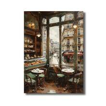 1PC Frameless Charming Parisian Cafe And French Pastry Shop Canvas Wall Art, Vintage European Kitchen Decor, Aesthetic Room Decorations, Bedroom, Waterproof Canvas Wall Art,Back To School,School Supplies - Multicolor - View 14