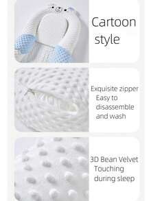 1set Cute Infant Bed Enclosure Set, Newborn Bionic Sleeping Bed Movable Baby Bassinet, Includes Incline Mattress