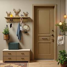 1 pièce Porte-bijoux mural décoratif en bois en forme de tête de cerf - Présentoir pour pendentifs, boucles d'oreilles, bracelets et bagues, minimaliste et à la mode, idéal pour la décoration de la chambre, le rangement de bijoux, la fête des mères, la Saint-Valentin ou un anniversaire.