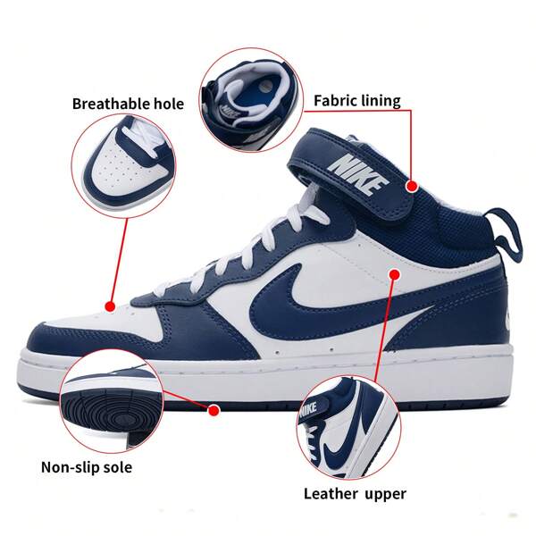 Nike Zapatos COURT BOROUGH MID 2 (GS) para mujer, zapatillas de skate retro de alta, calzado deportivo casual ligero, CD7782-107