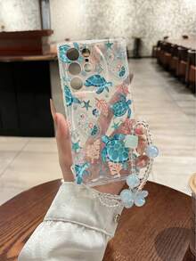 这款奶油色波浪边海龟珊瑚彩绘防震手机壳，配有手工串珠手链，兼容 XR/7/8 和 16/11/16Pro/16Plus/16ProMax/16E/15ProMax/13/14/12/XS/XR/7G/8P，也兼容三星 Galaxy S11/12Pro/12/12X/13Pro/14Pro/15Pro 以及 Redmi 10/9/Note9/12C/Note11Pro/Note8Pro。 - 彩色 - 查看 5