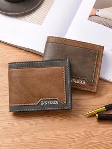 Men's Short Wallet, Fashion Bifold Wallet, PU Leather Multi-Card Slots Coin Purse, Unisex Travel Card Holder, Business Casual Leather Wallet, Christmas Gift - Multicolor - View 2