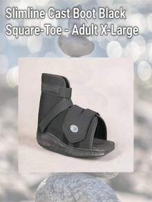 Slimline Cast Boot Black Square-Toe - Adult X-Large
