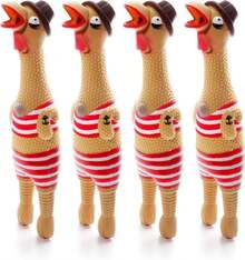 Outward Hound By Charming Pet Squawkers Henrietta Latex Rubber Chicken Interactive Dog Toy, Small - Grandpa Gimpy - 查看 1