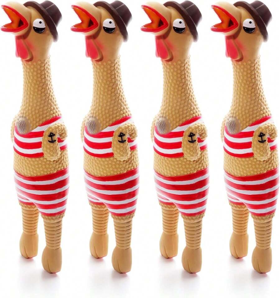 Outward Hound By Charming Pet Squawkers Henrietta Latex Rubber Chicken Interactive Dog Toy, Small - Grandpa Gimpy - 查看 1