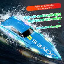 Barco de control remoto con luces de colores de 2.4G, barco de control remoto rápido y asequible, equipado con doble motor y modo de luz nocturna, barco RC S4/S6/S7 con 1~3 baterías, juguete de control remoto para niños, regalo para niños, regalo de cumpleaños, regalo de vacaciones, regalo de Año Nuevo, regalo de Navidad.