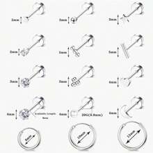 30pcs 18K Gold Plated Hypoallergenic Flat Back Stud Earrings Set, Small Stainless Steel Screw Back Earrings For Women