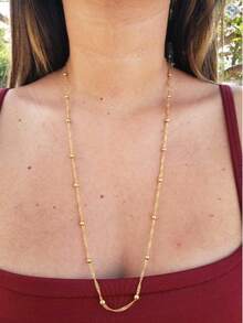 Long Ball Necklace GOLD PLATED ANTIALLERGIC - Gold - View 2