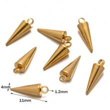 10 Stücke Konus Dekor Spitze Hypoallergene Anhänger Edelstahl Dekor mit kleinem Loch Konus Anhänger für DIY Ohrring Armband Halskette Schmuckherstellung