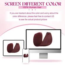 Clip In Hair Extensions Real Human Hair, 100g 100% Remy Human Hair Clip In Extensions For Women, Invisible Straight Seamless Clip Ins Hair Extensions 8pcs Double Weft #99J Burgundy - Burgundy - View 5