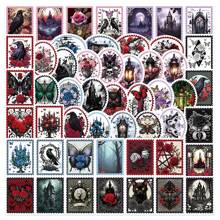 50pcs Gothic Style Stamp Stickers Value Pack Cute Cartoon Stickers Cool Anime Stickers Handbook DIY Decoration Stickers Waterproof And Durable Mobile Phone Case Decoration Stickers