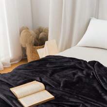 Plaid réversible en flanelle et polaire - 100% polyester tissé, couverture douce et moelleuse légère, pour toutes les saisons, pour canapé et lit, design contemporain unicolore sans impression, artisanat, 250-300 g/m²