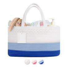 Portable Car Organizer With Removable Divider, Stylish Home Gift,Storage Caddy Organizer, Large Cotton Rope Decorative Basket, Multi-Purpose Table Organizer For Home Storage - White - View 1