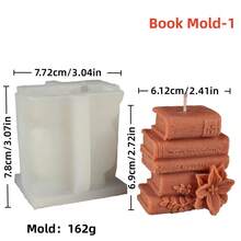 3D Book Silicone Candle Mold Artistic Style Plaster Epoxy Resin Casting Mould Bookshelf Ornament Study Decors Making Supplies - White - View 17