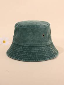1pc Unisex Solid Color Retro Foldable Bucket Hat, Vintage Washed Outdoor Sun Protection Hat, Suitable For Everyday Use,Holiday,Festival - Solid Color - View 5