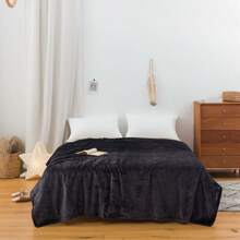 Plaid réversible en flanelle et polaire - 100% polyester tissé, couverture douce et moelleuse légère, pour toutes les saisons, pour canapé et lit, design contemporain unicolore sans impression, artisanat, 250-300 g/m²
