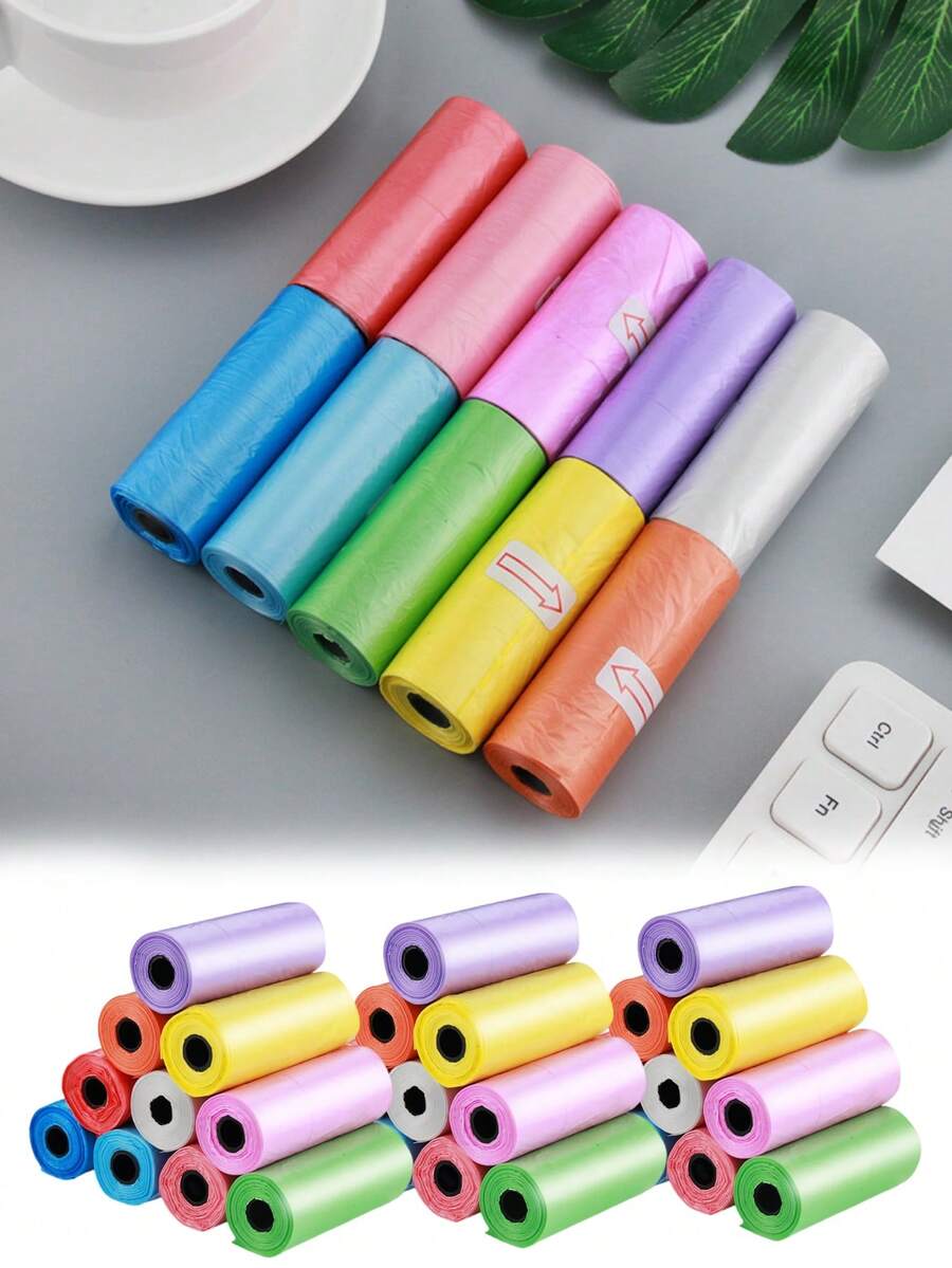 ランダムカラー ミニトラッシュバッグ、携帯用 引き裂き可能 トラベルゴミ袋、旅行、アウトドア、ペット、キッチン、夏のビーチパーティー、ゴミ保管、整理、キャンプ、パーティー、ルーム装飾、リビング、バスルーム、キッチン用品に適しています - マルチカラー - チェックする 1