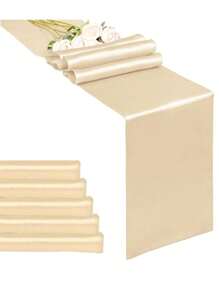 2件/5件/10件缎面婚礼装饰桌旗适用于酒店活动家居生日餐厅宴会丝带桌旗派对桌旗 - 彩色 - 查看 35