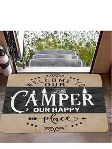Welcome Camper's Mat - Ultra-Absorbent, Non-Slip, Machine Washable Rug For Indoor/Outdoor Decor, Perfect For Camping & RV Enthusiasts Carpet Room Decor Bathroom Accessories Back To School Bathroom Kitchen Decor - Multicolor - View 9
