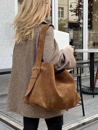 2026 New Vintage Bag Brown Large Capacity Bucket Bag, Shoulder Bag, Underarm Bag, Crossbody Bag Business Women's Casual Lightweight Daily Commuter Bag Fashion Student Women's Bag, Suitable For Work, Shopping, And Daily Use